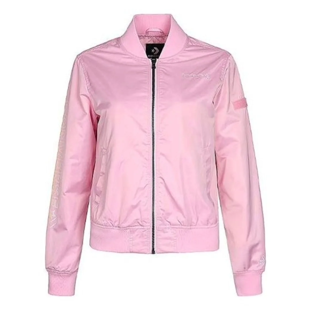 (WMNS) Converse Long Sleeves Stand Collar Jacket 'Pink' 10007768-A02 - 1