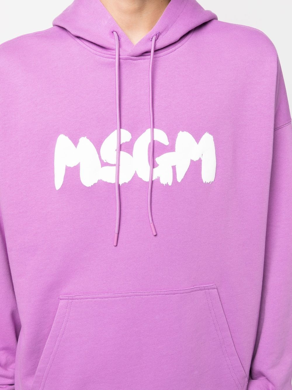 logo-print cotton hoodie - 5