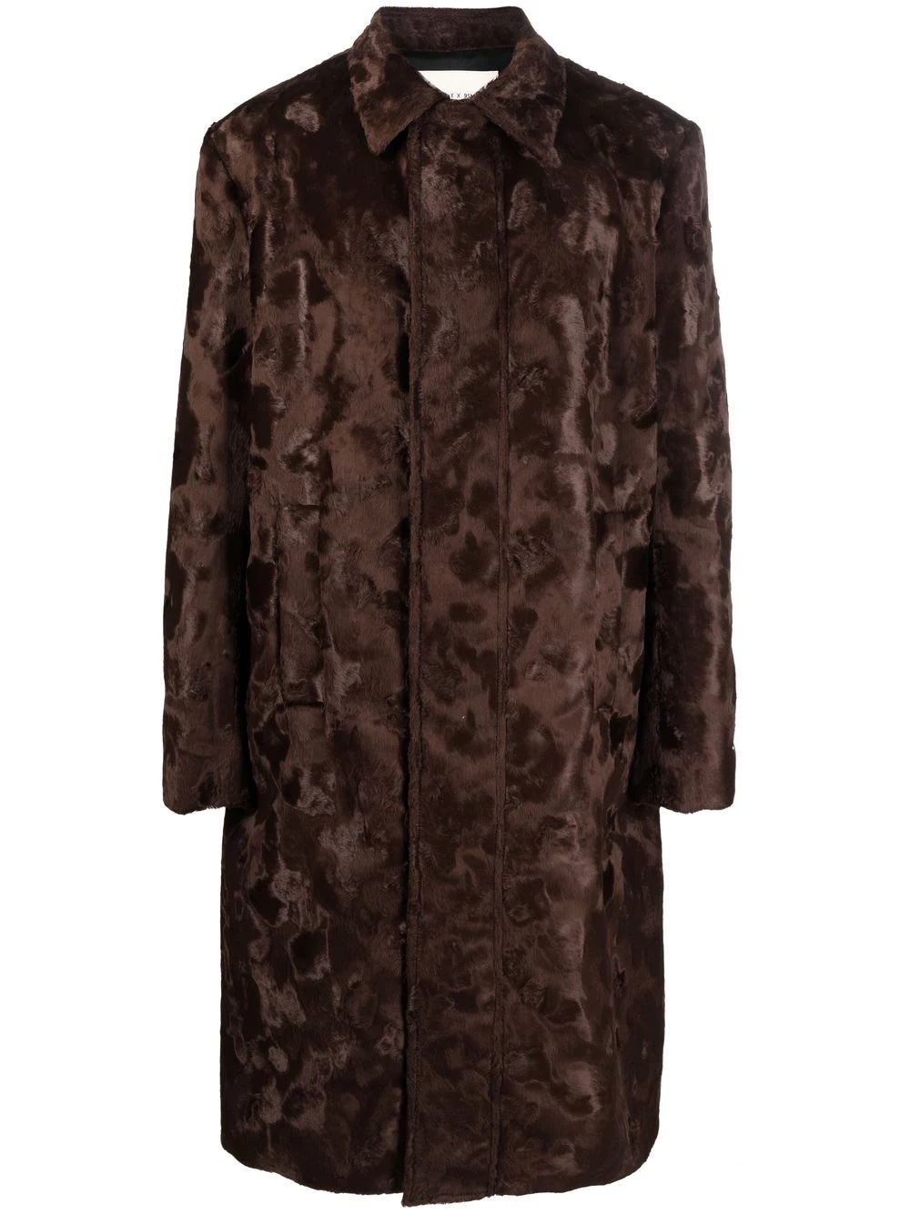 faux-fur single-breasted coat - 1