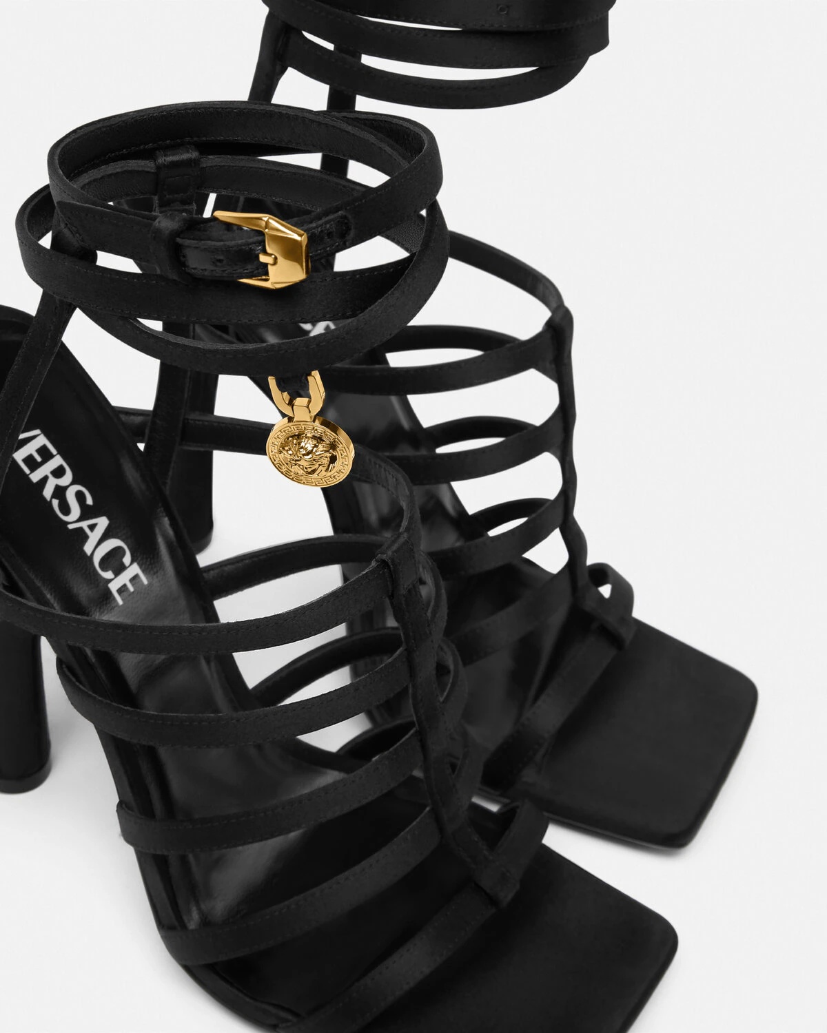 Lycia Satin Cage Sandals - 5