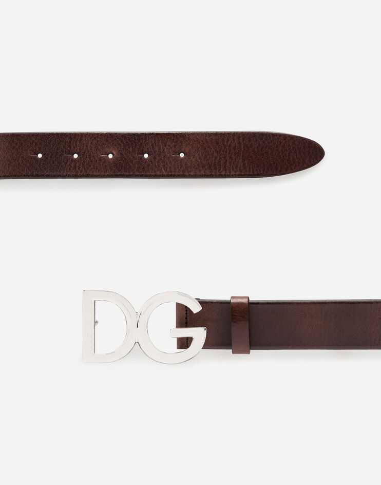 Leather belt with DG logo - 2