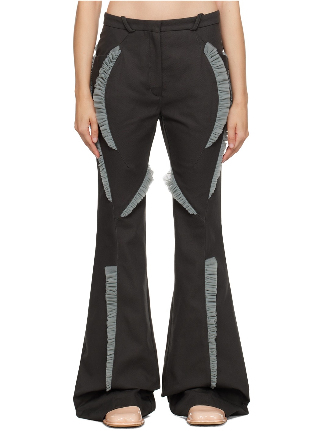Gray Flared Trousers - 1