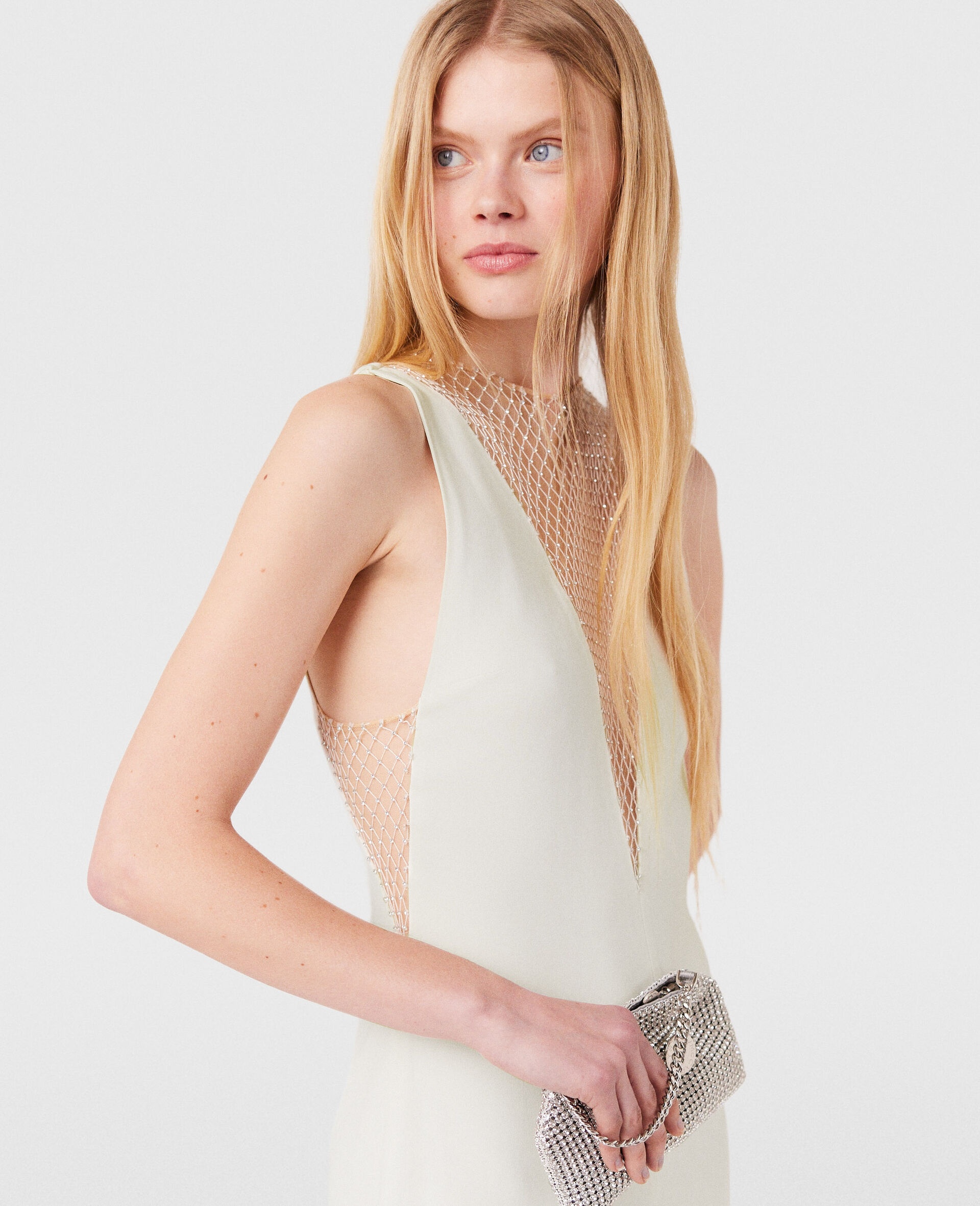 Crystal Mesh Deep V Jumpsuit - 4