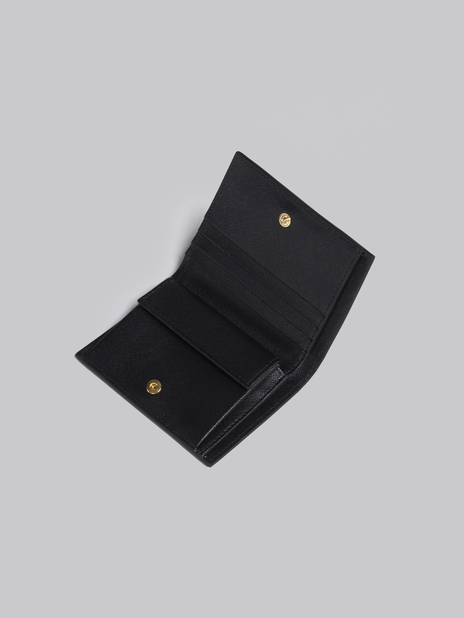 BROWN LILAC AND BLACK SAFFIANO LEATHER BI-FOLD WALLET - 4