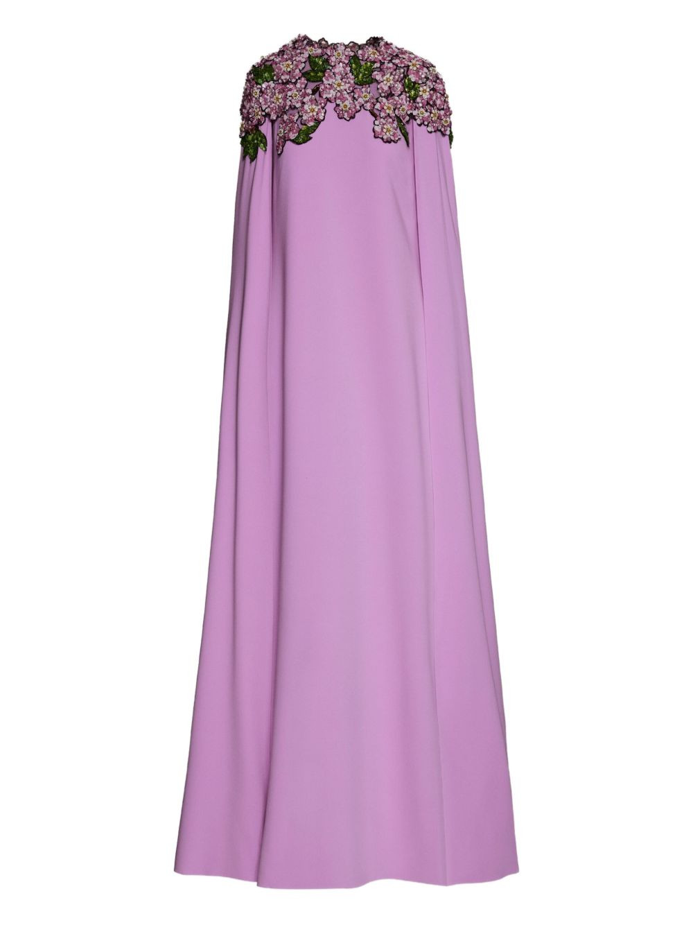 sequin-embellished cape gown - 1