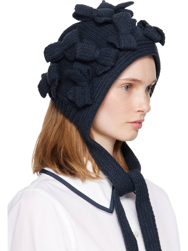 Comme des Garçons GIRL Navy Bow Bonnet Hood outlook