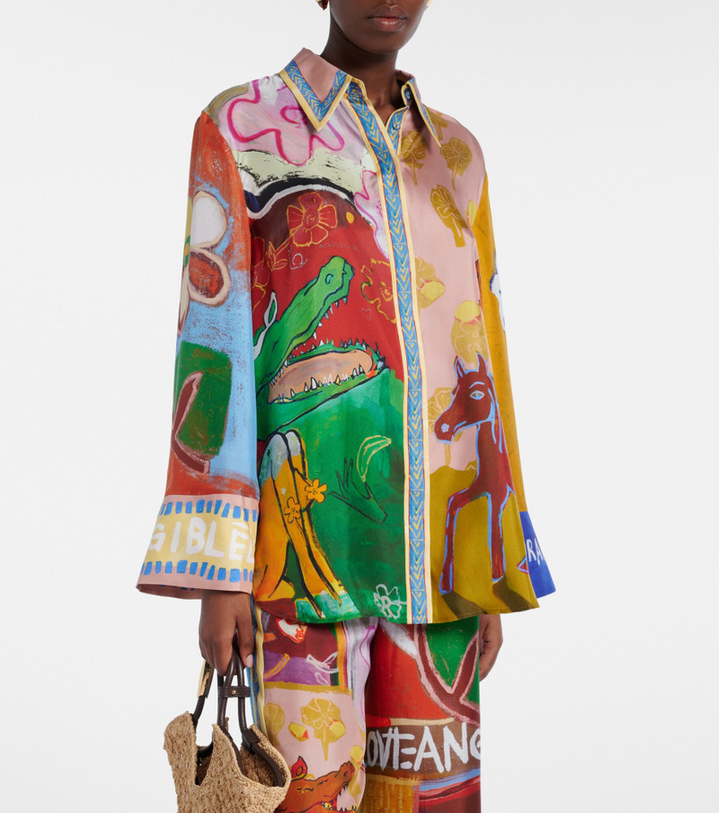 ALÉMAIS Mlak printed silk twill shirt outlook