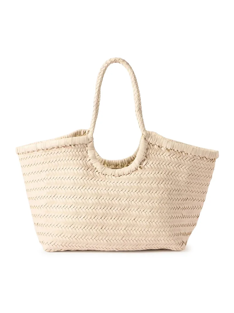 Dragon Diffusion Women Nantucket Big Tote Bag In Woven Leather Sand - 1
