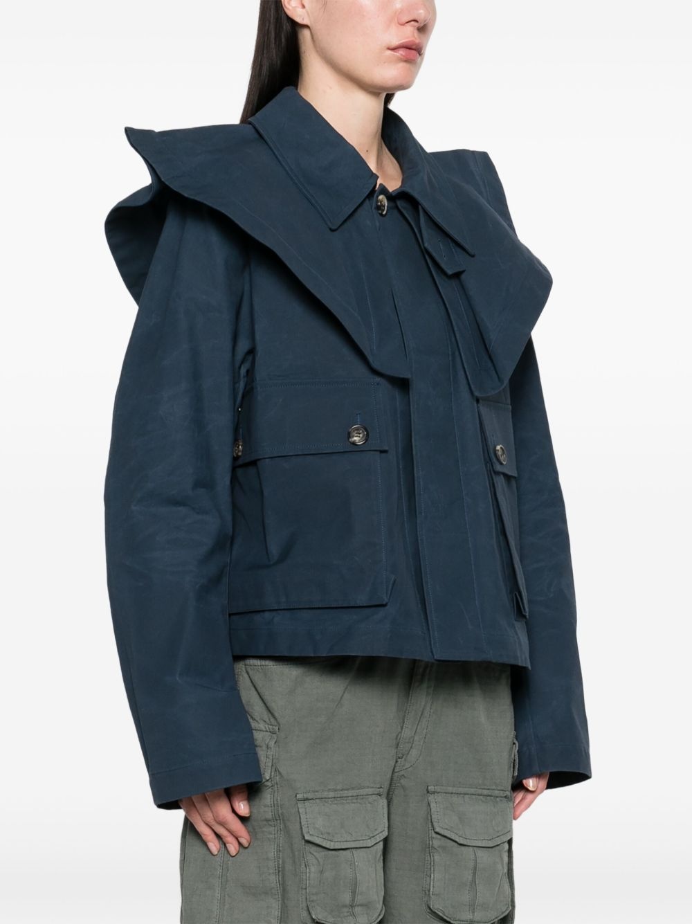 cropped trench jacket - 3