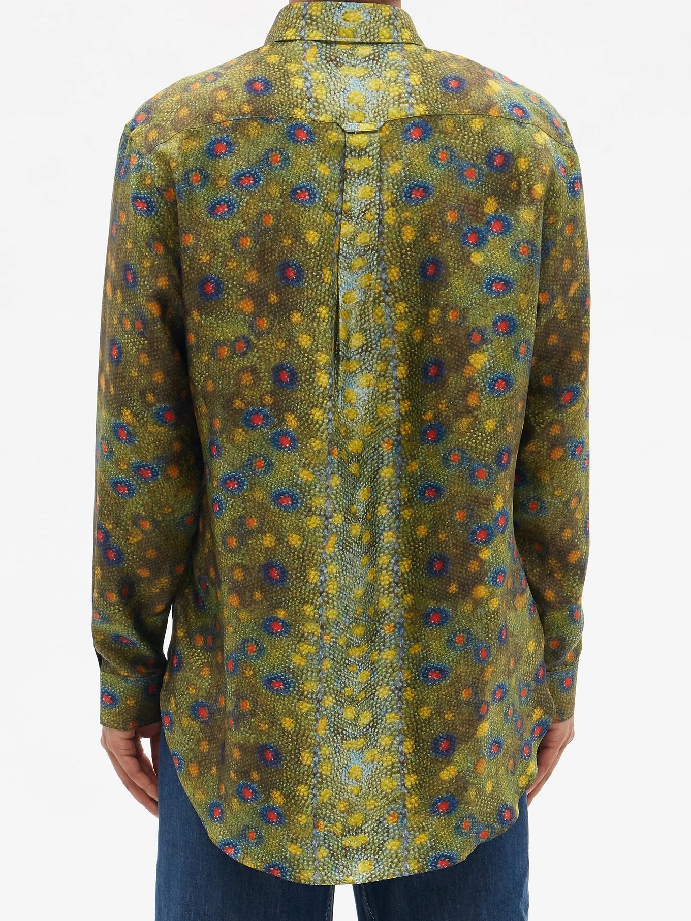 Fish scale-print silk shirt - 5