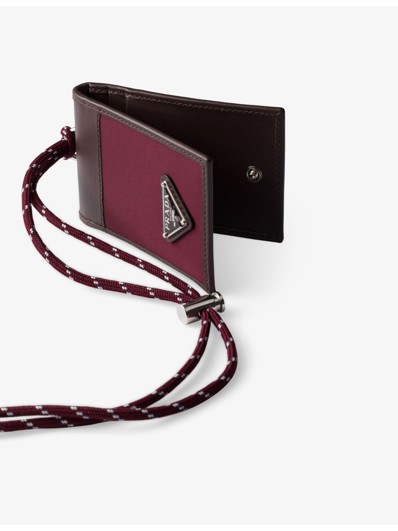Prada Speedrock Re-Nylon And Leather Card Holder With Strap outlook