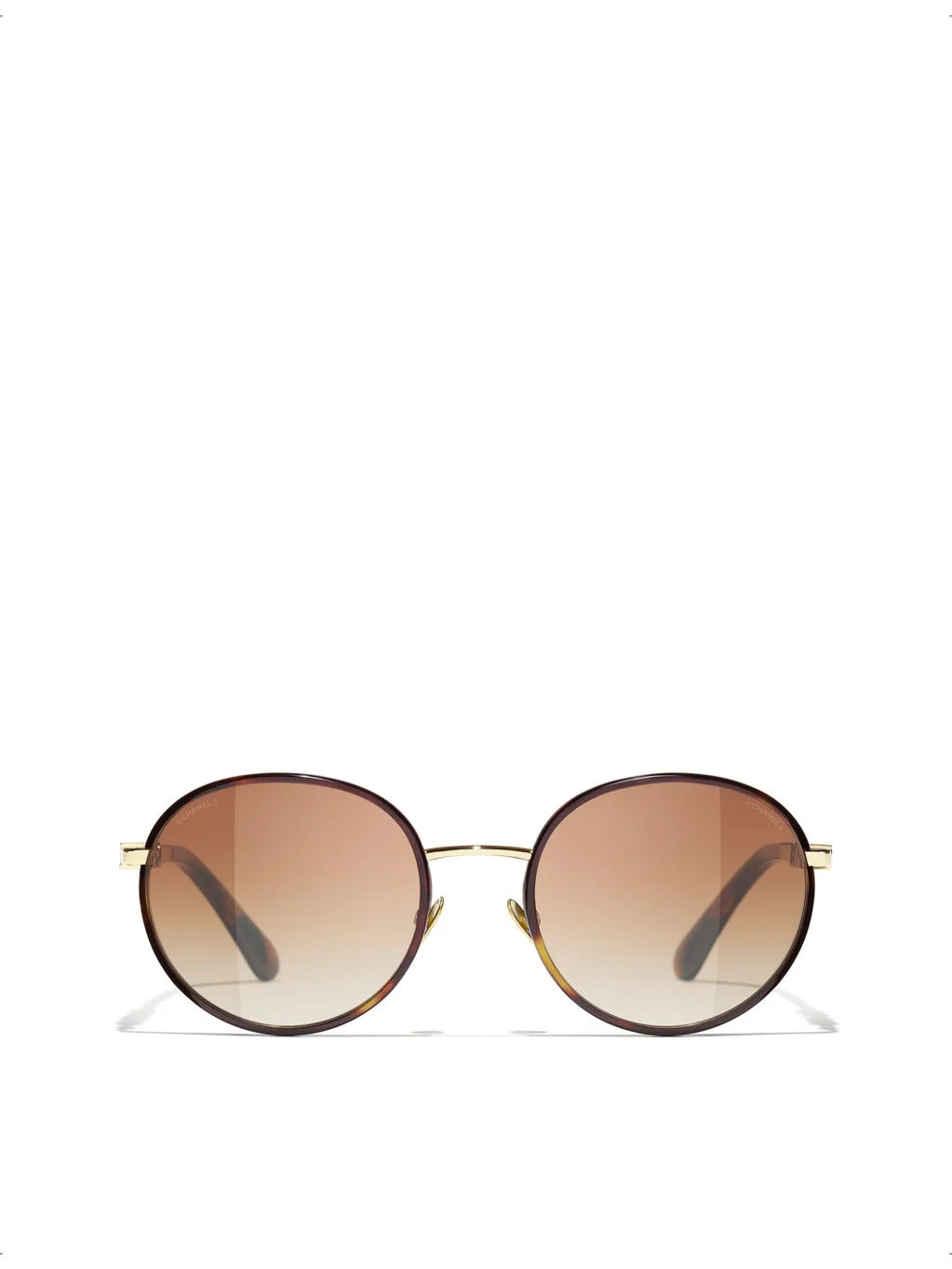 CH4282 round-frame tortoiseshell metal sunglasses - 1