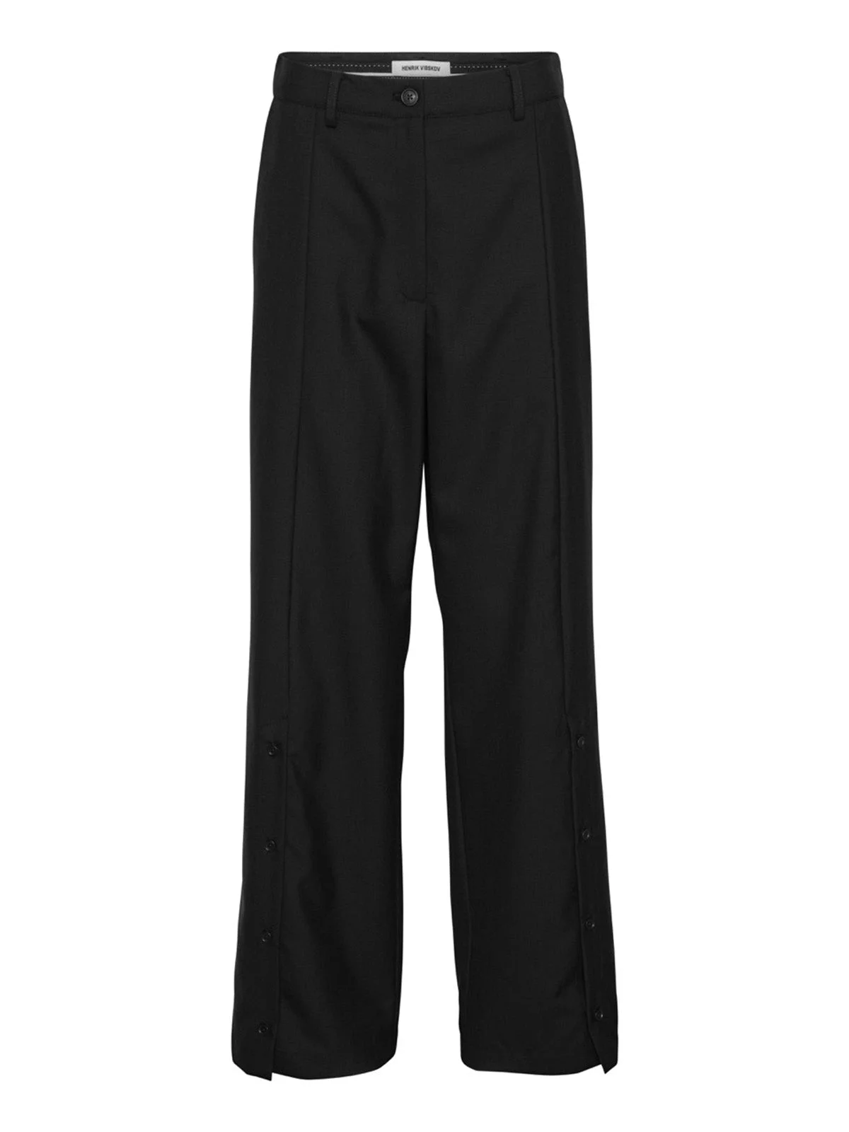 RAVIOLI SLIT PANTS - BLACK - 1