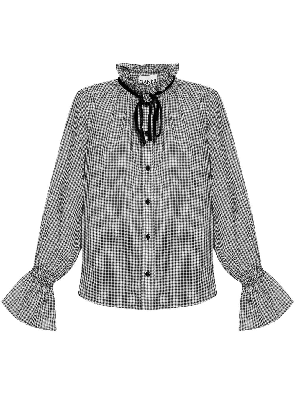 sheer check shirt - 1
