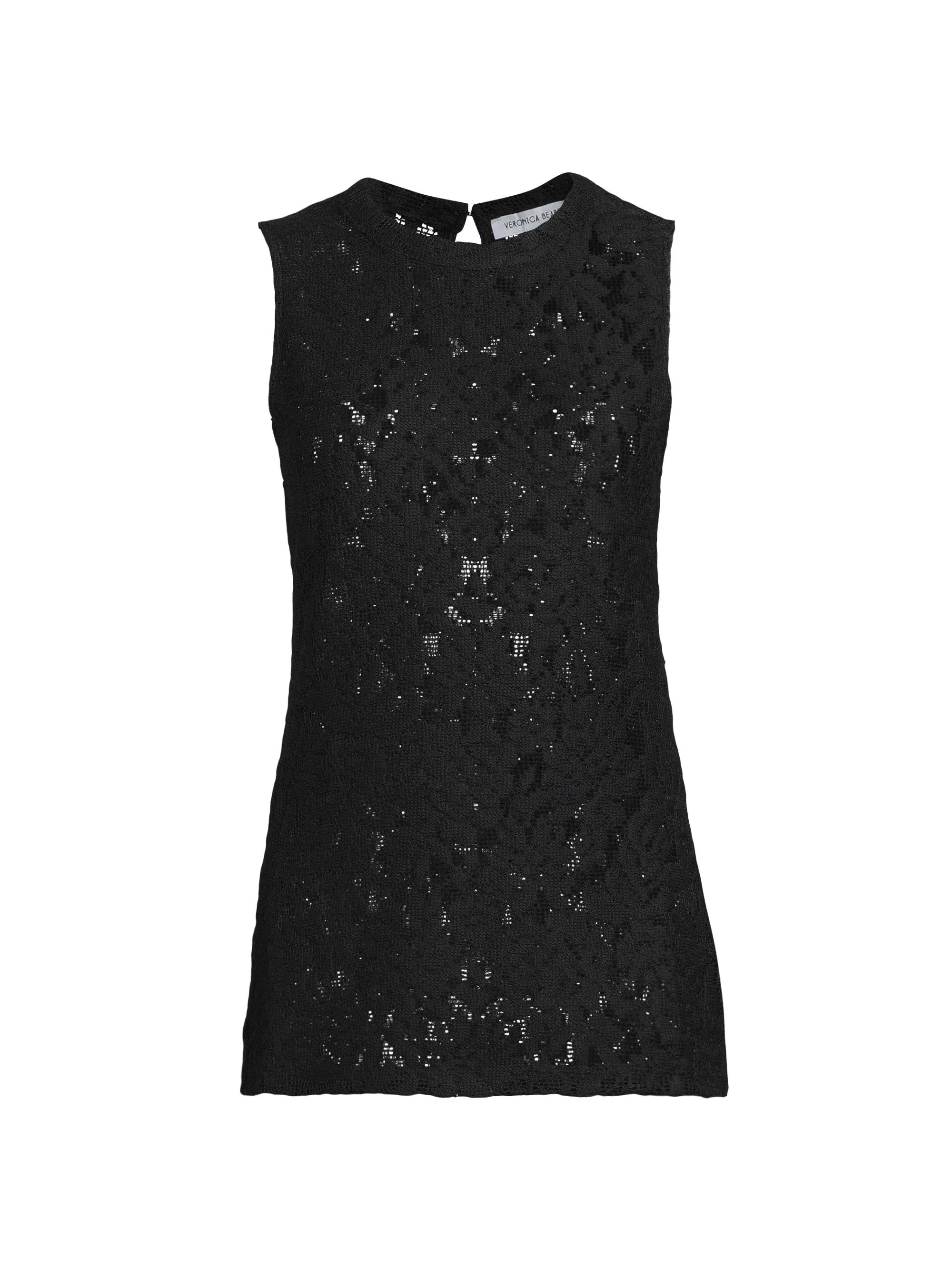 Women's Serenka Sleeveless Open-Lace Top - Black - 1