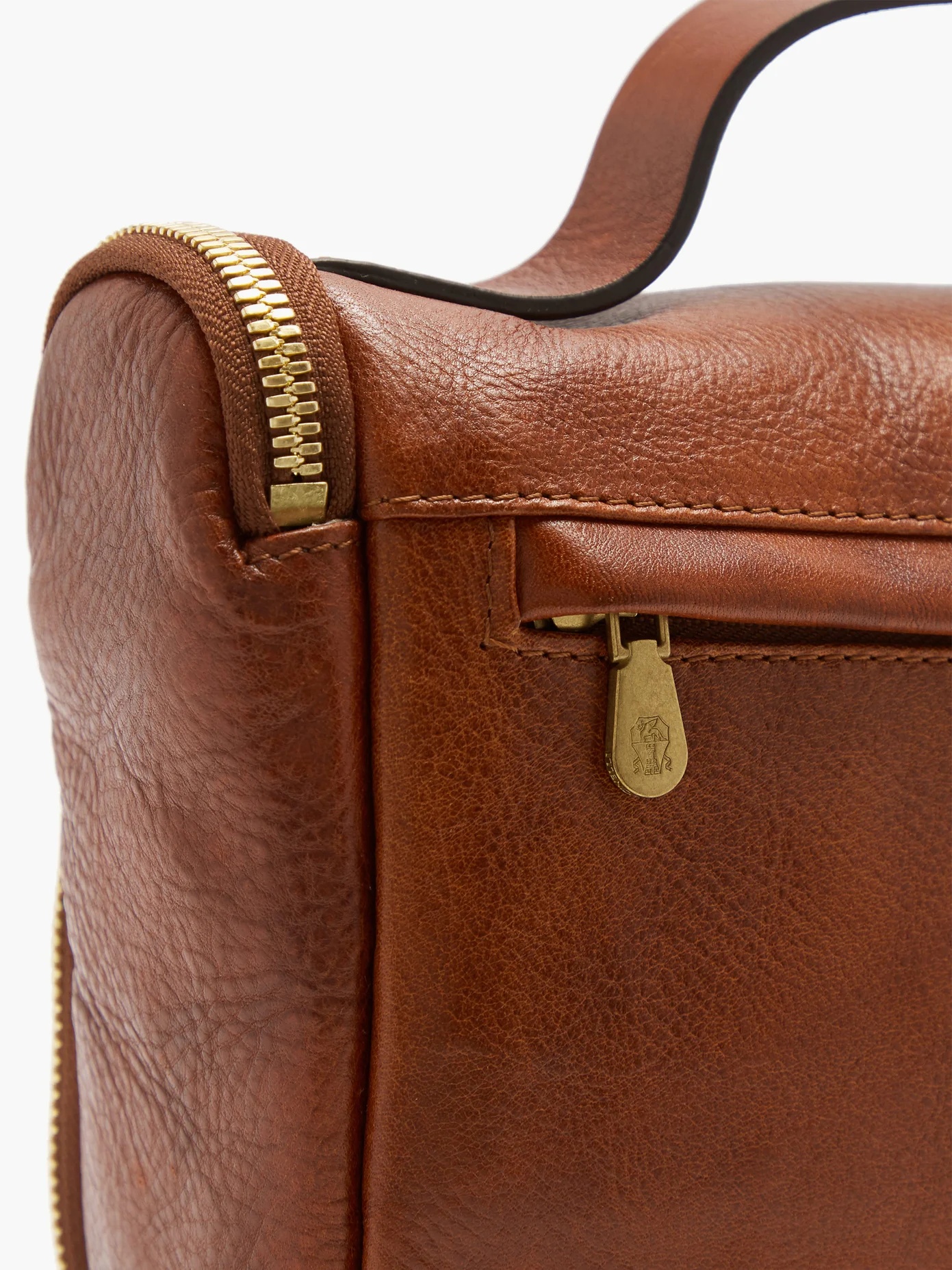 Grained-leather fold-out washbag - 2