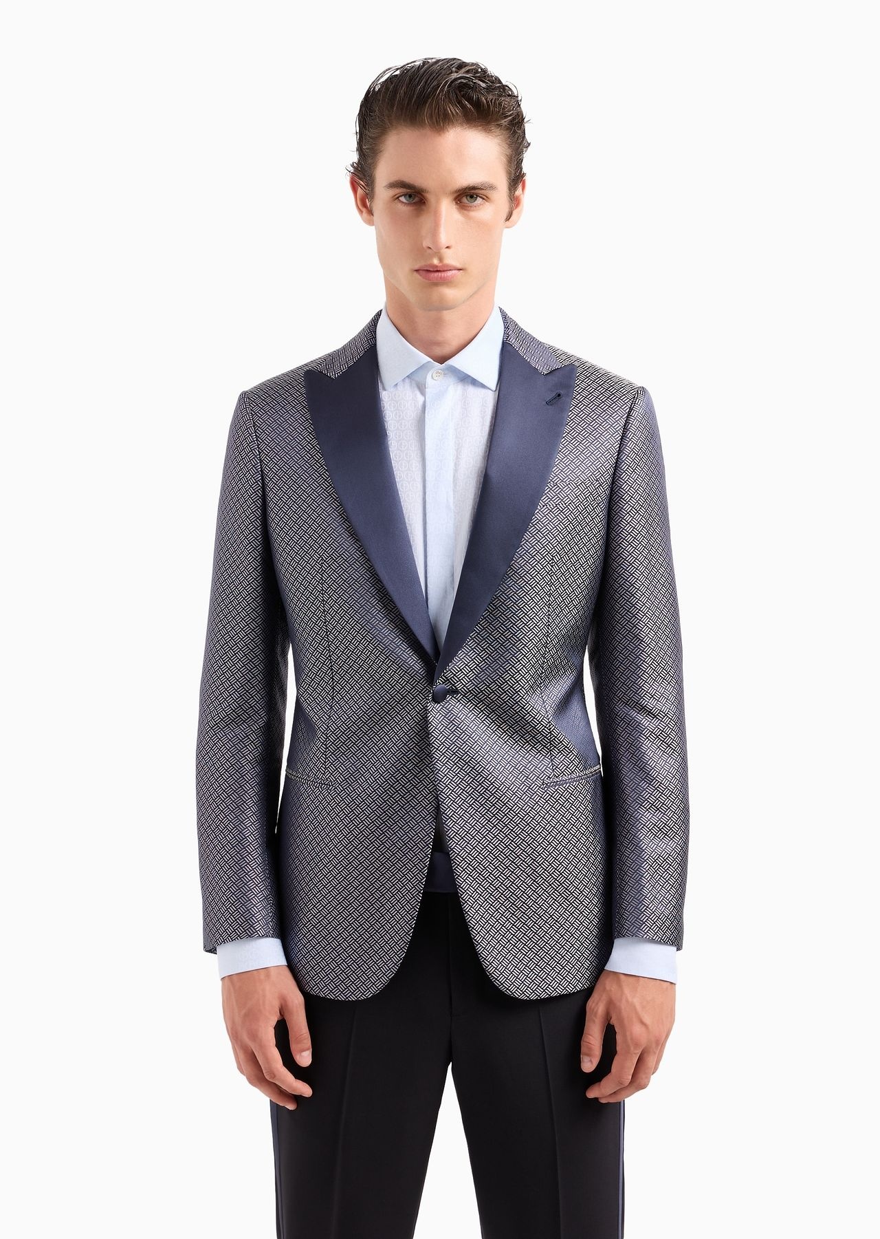 Soho line single-breasted tuxedo jacket in silk jacquard - 2