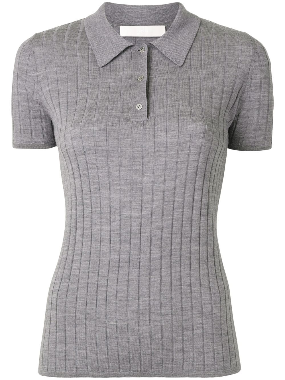 ribbed merino polo top - 1