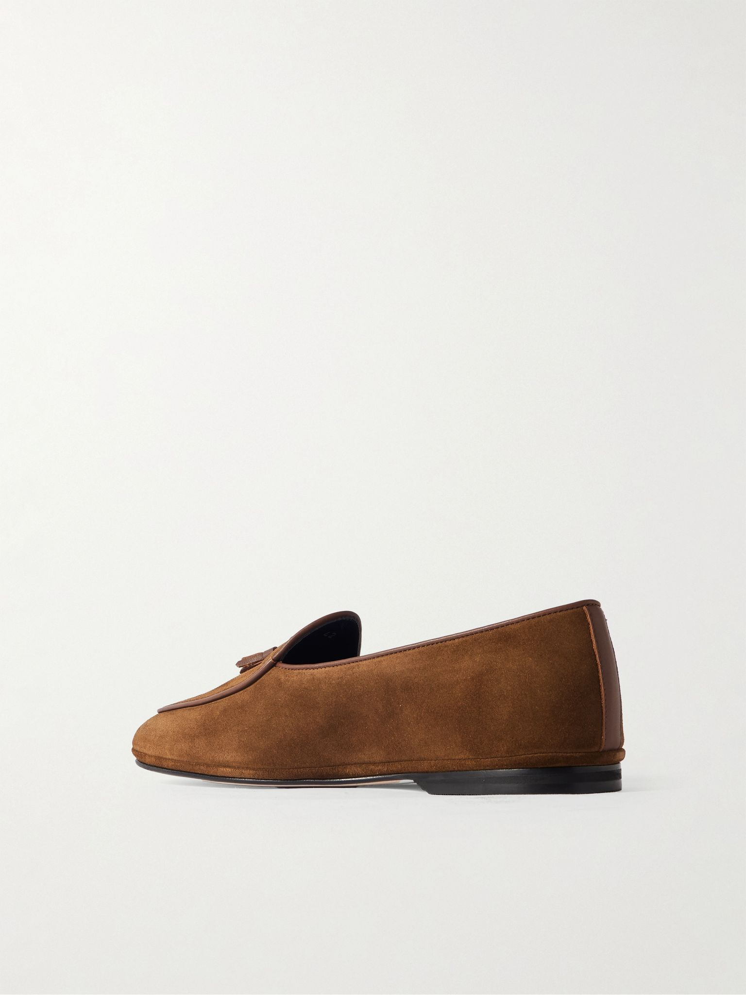 Marphy Tasselled Leather-Trimmed Suede Loafers Brown - 4
