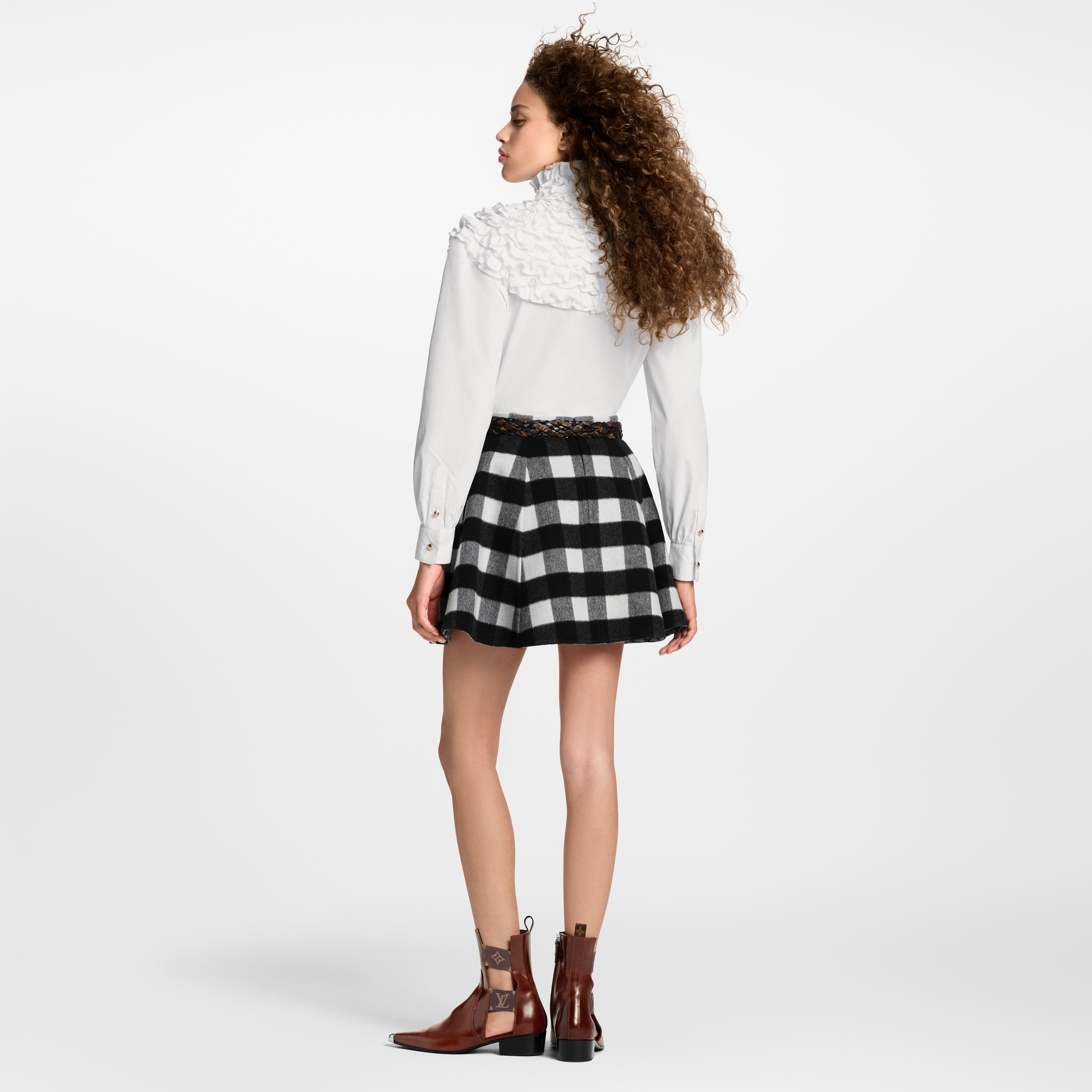 Check Flared Skirt - 5