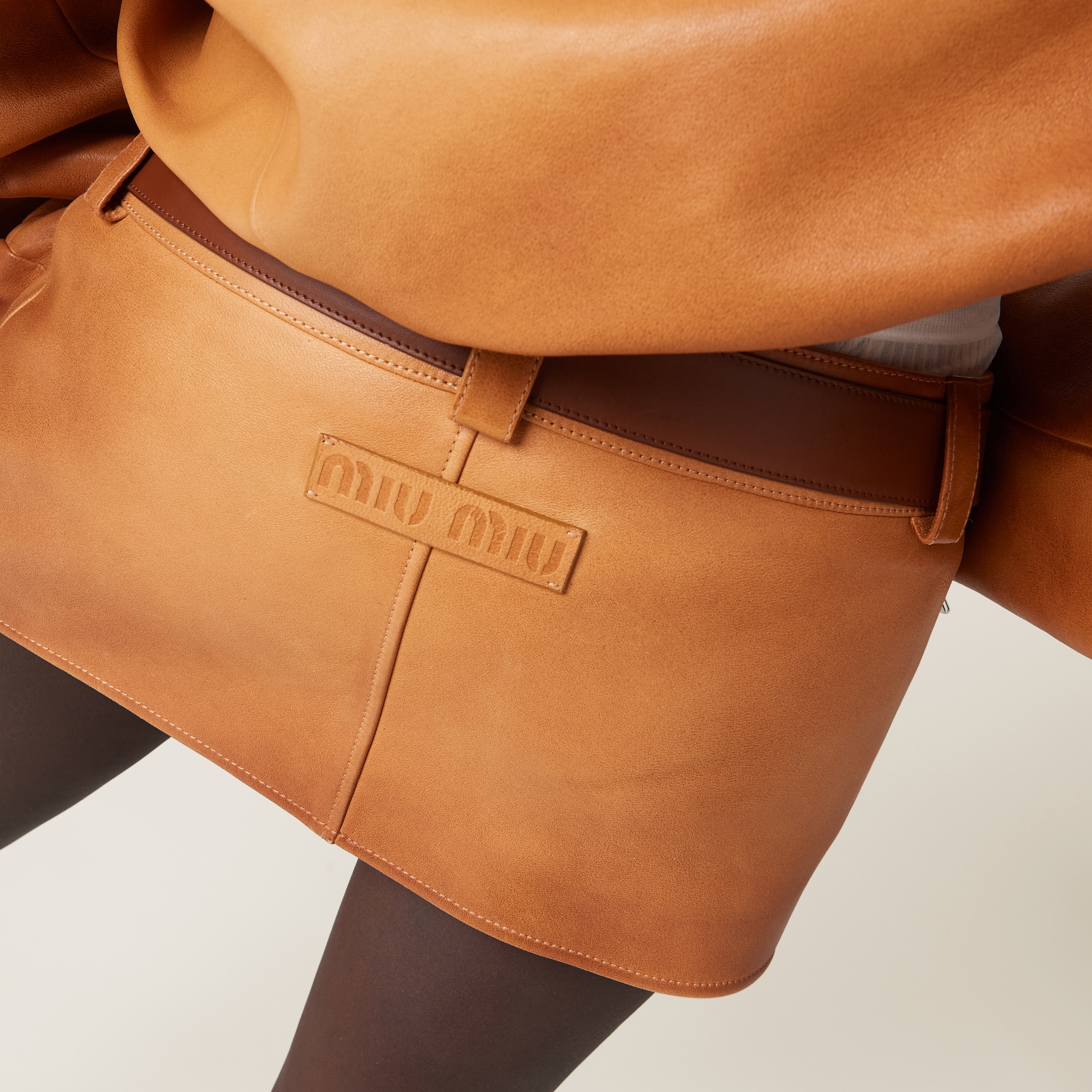 Nappa leather miniskirt - 6