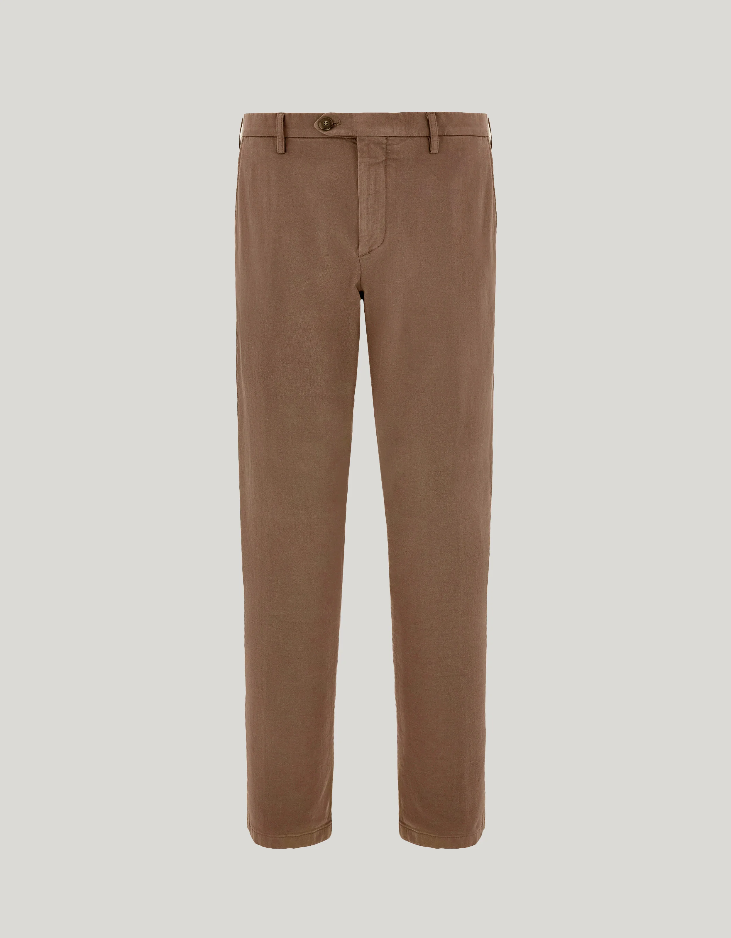 WALNUT COTTON AND CASHMERE GABARDINE REGULAR-FIT CHINOS - 1