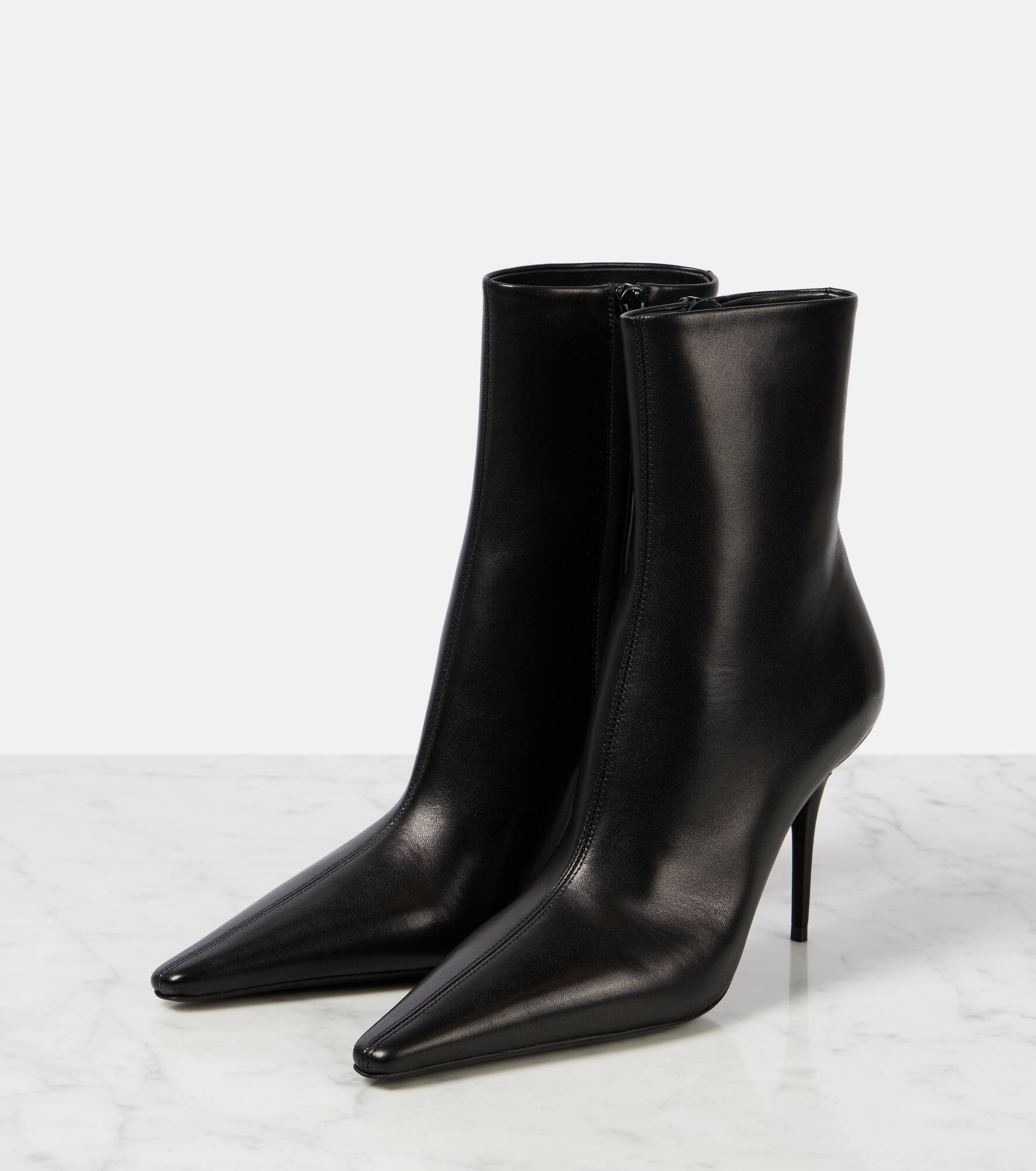 Ashley 90 leather booties - 4