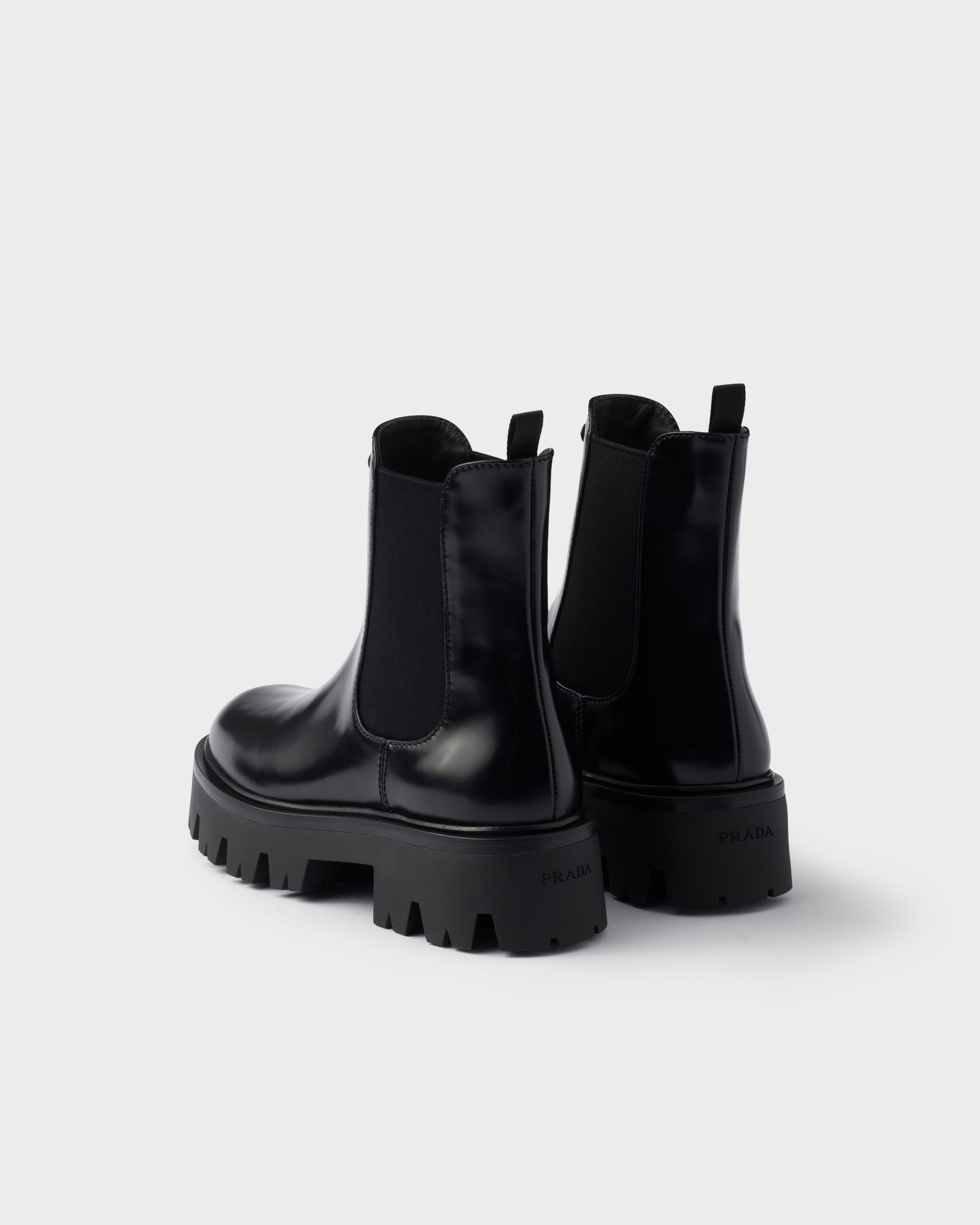 Brushed leather booties - 4
