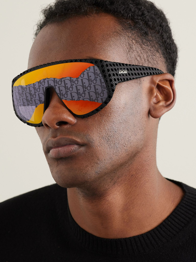 Dior Dior3D M1U Round-Frame Textured-Acetate Sunglasses Black outlook
