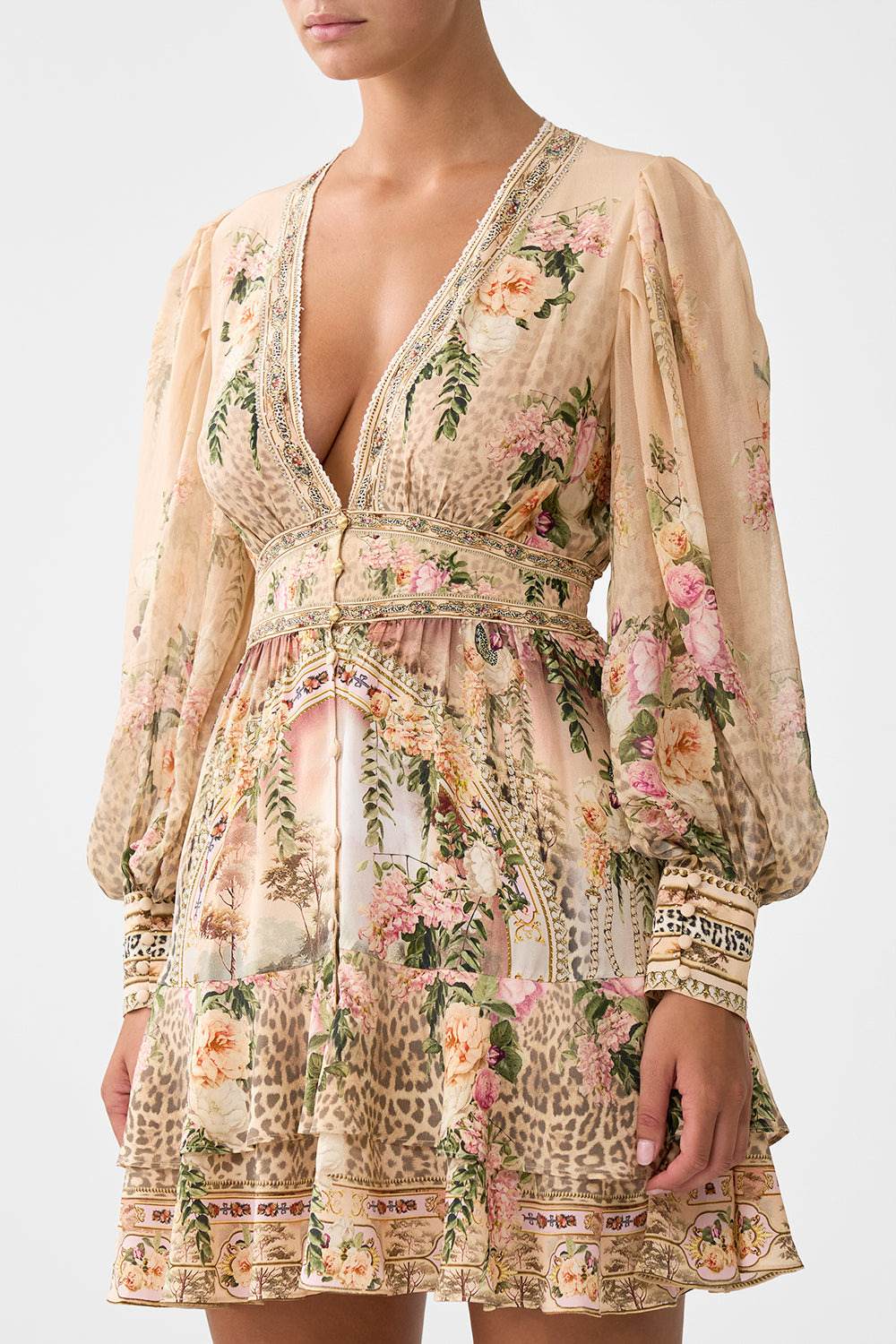 BUTTON FRONT FRILL DRESS - 5