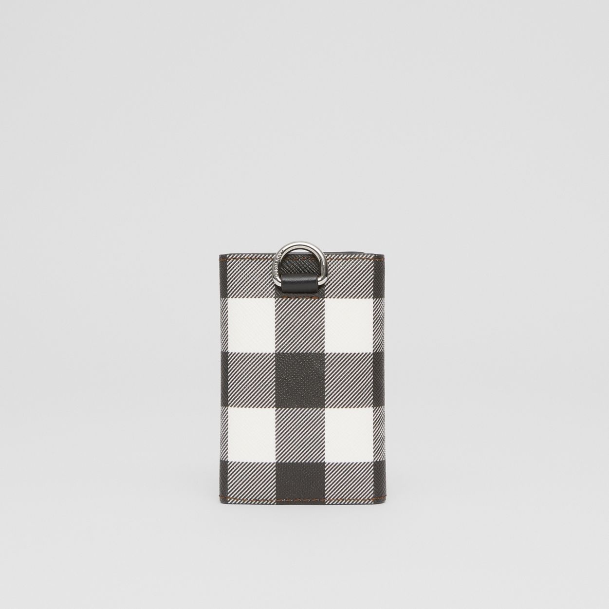 Check and Leather Key Case - 6
