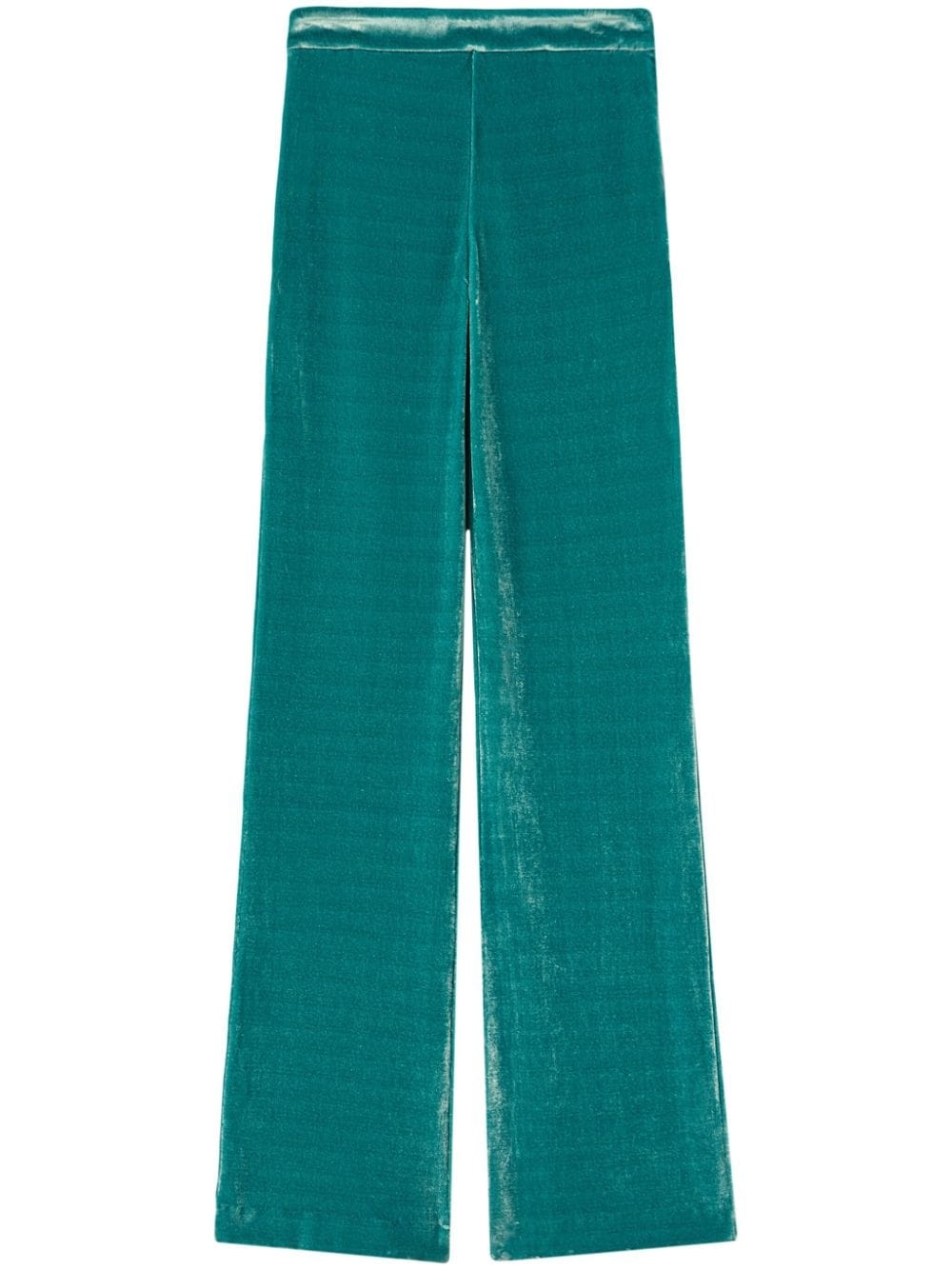 velvet straight-leg trousers - 1