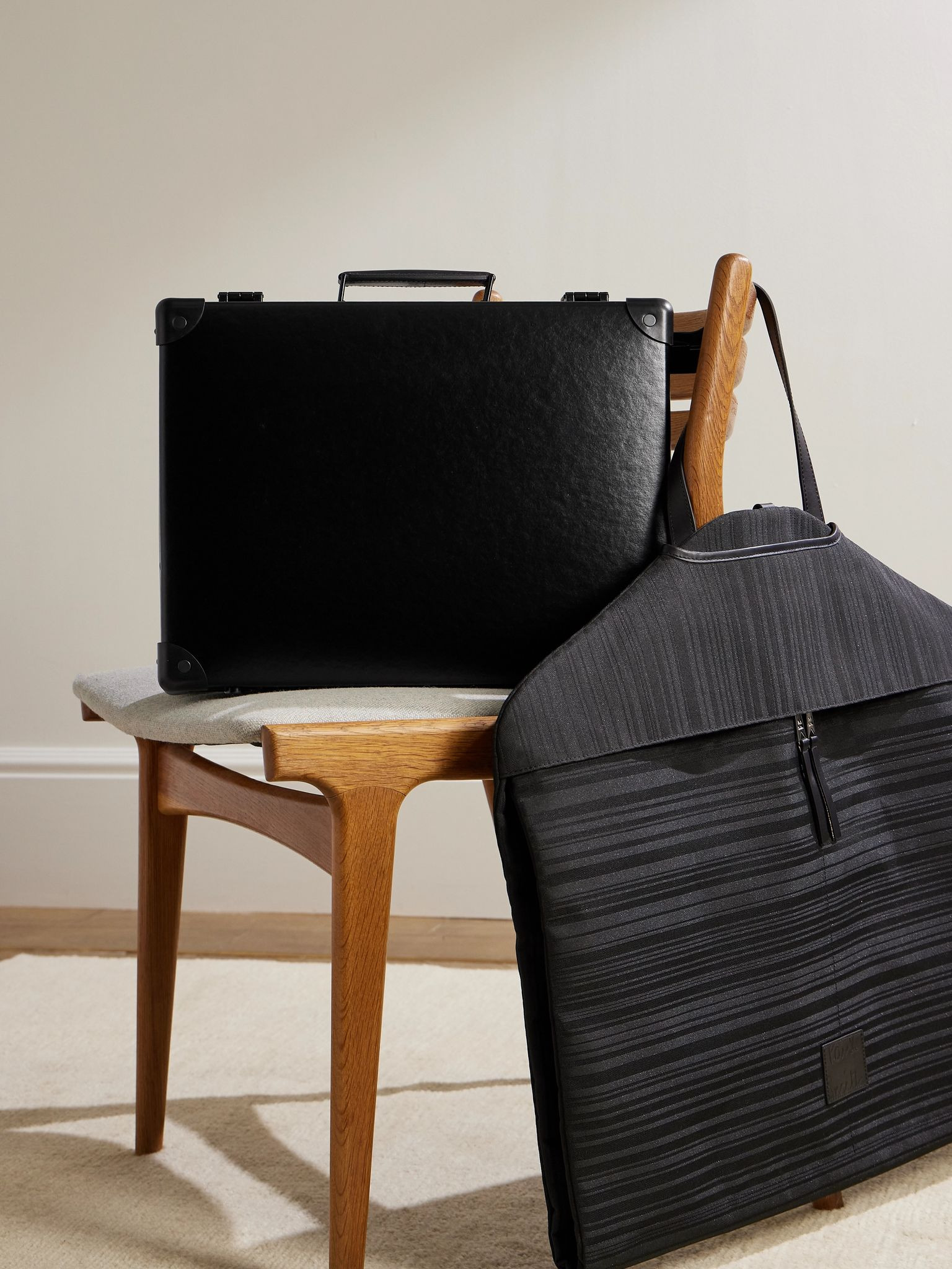 Centenary Leather-Trimmed Attaché Case Black - 2