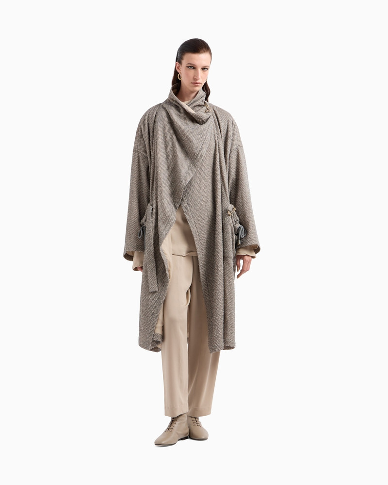 GIORGIO ARMANI TWO-TONE COTTON JERSEY COAT outlook