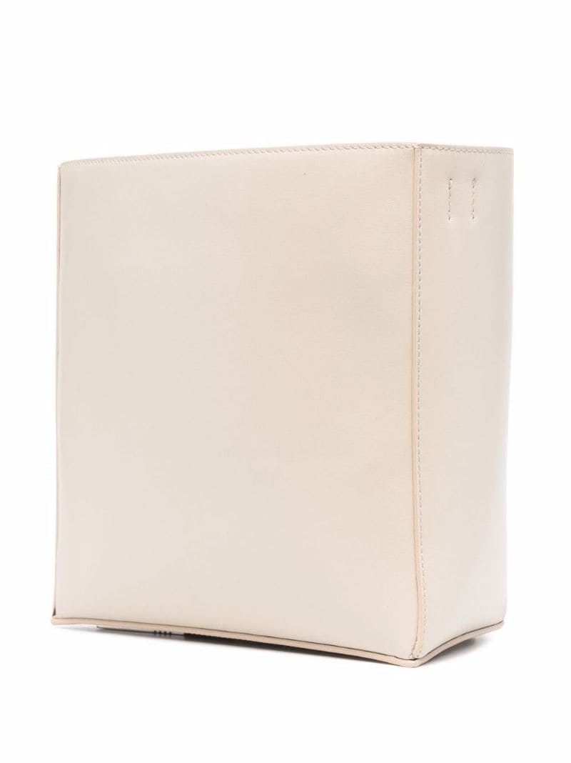 geometric leather shoulder bag - 4
