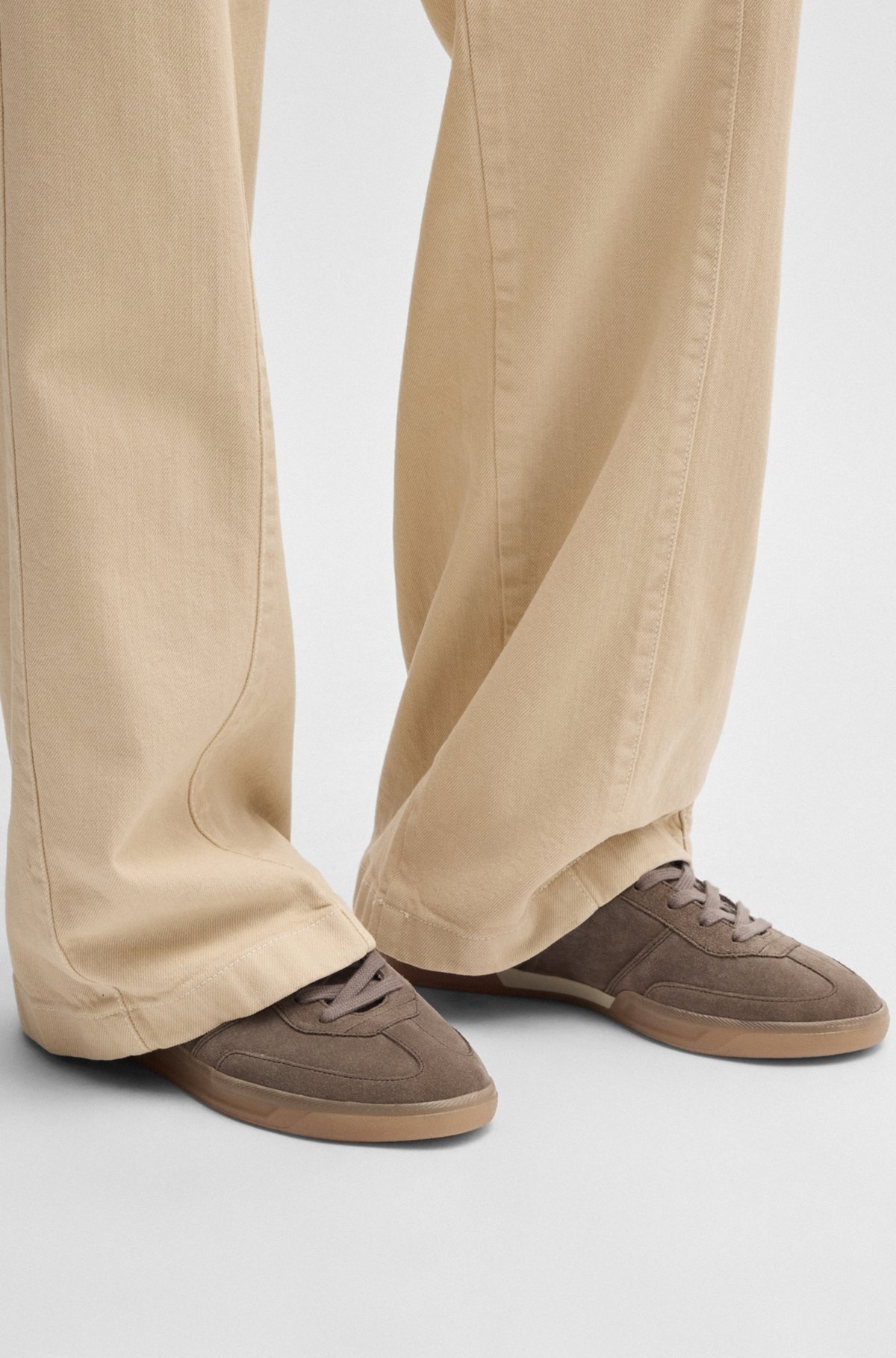 SUEDE LACE-UP TRAINERS WITH LOGO DETAIL - 4