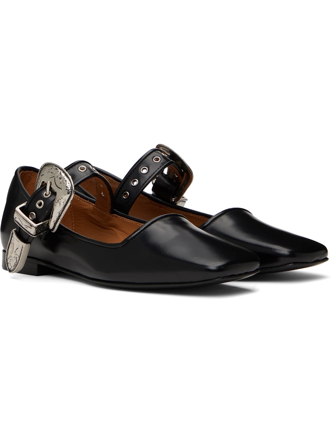 Black Mary Jane Ballerina Flats - 4