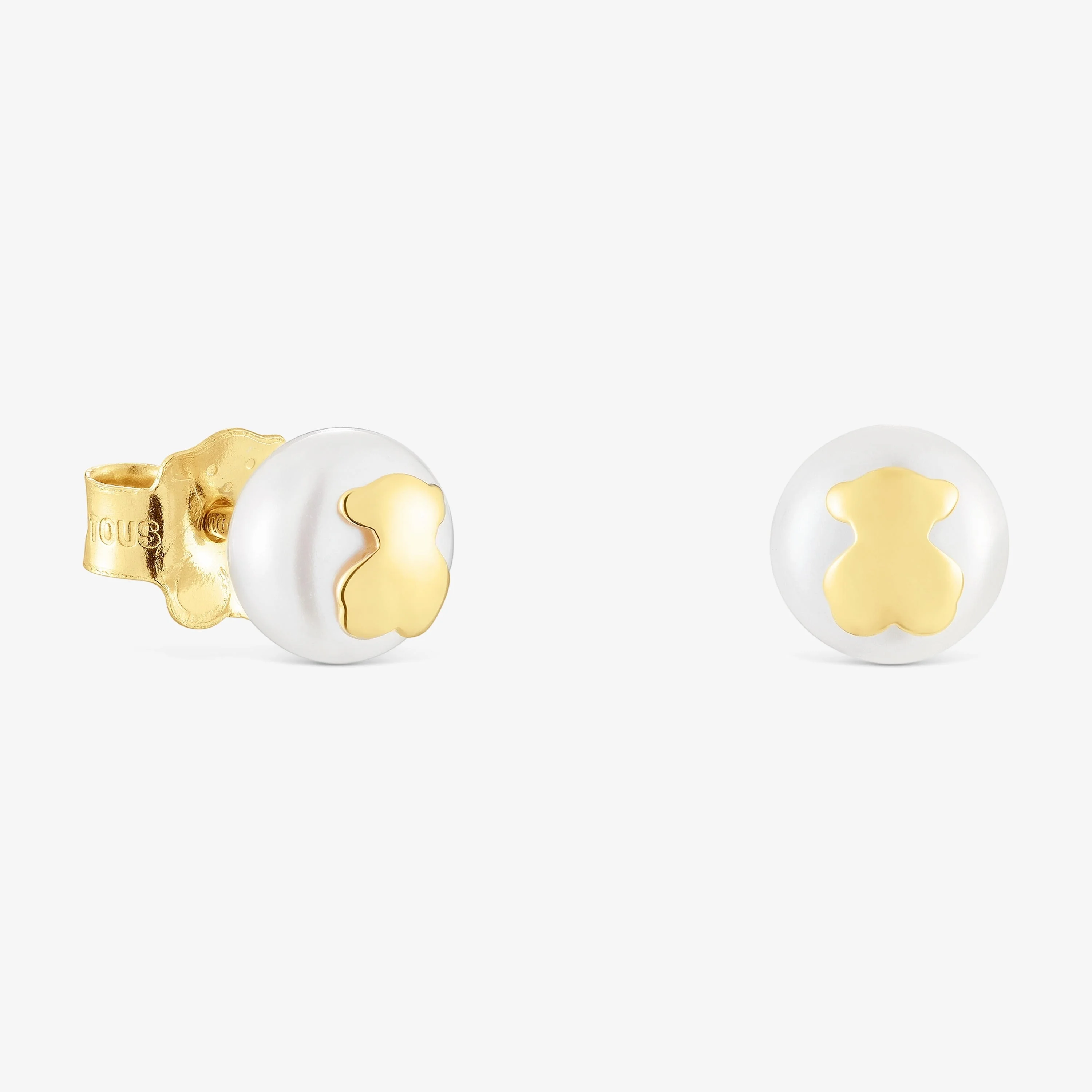 18K solid gold Earrings with cultured pearl Sweet Dolls - 1
