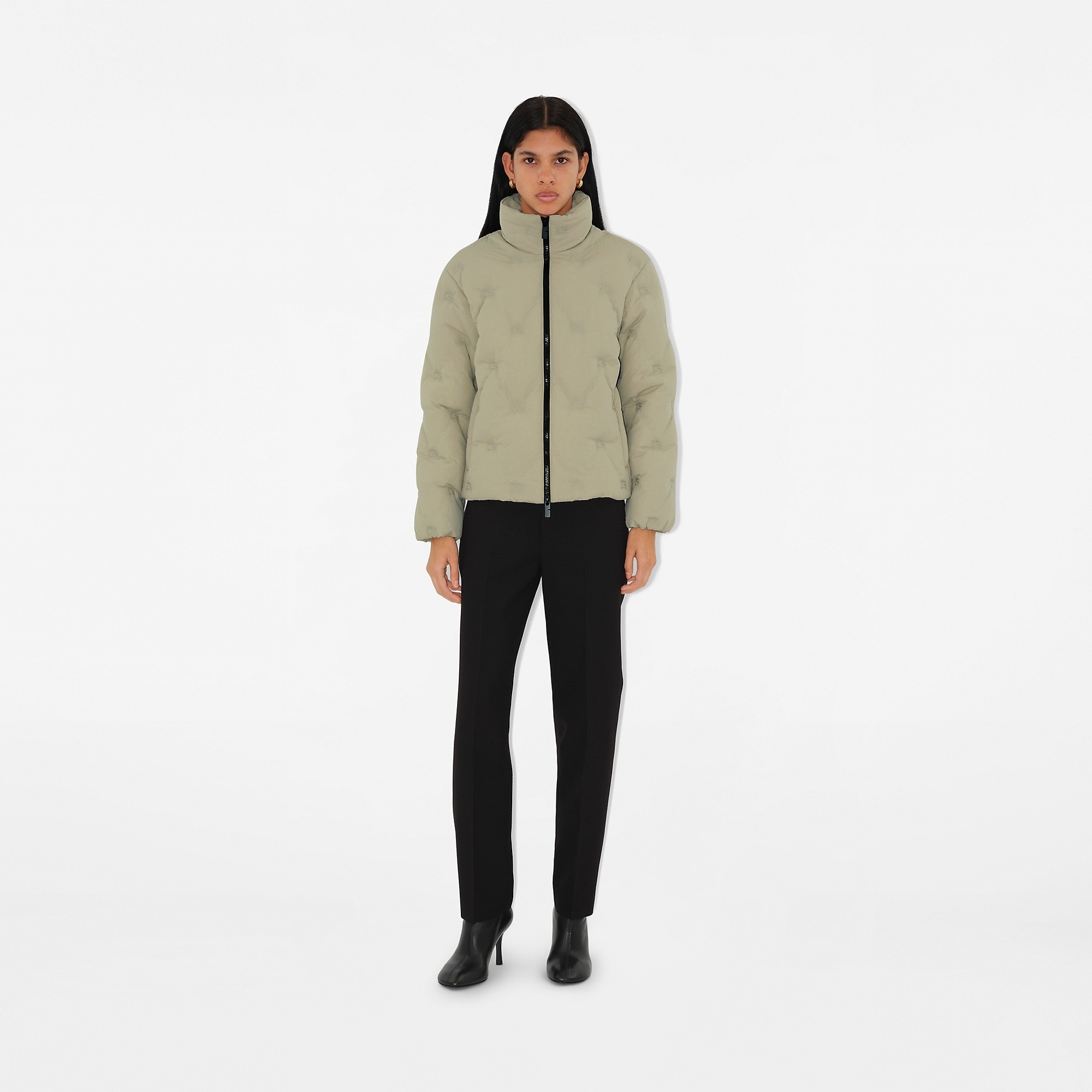 BURBERRY｜DOWN JACKETS (EKD nylon quilting jacket (80740 Burberry: Beige EKD Nylon Down Puffer Jacket | SSENSE