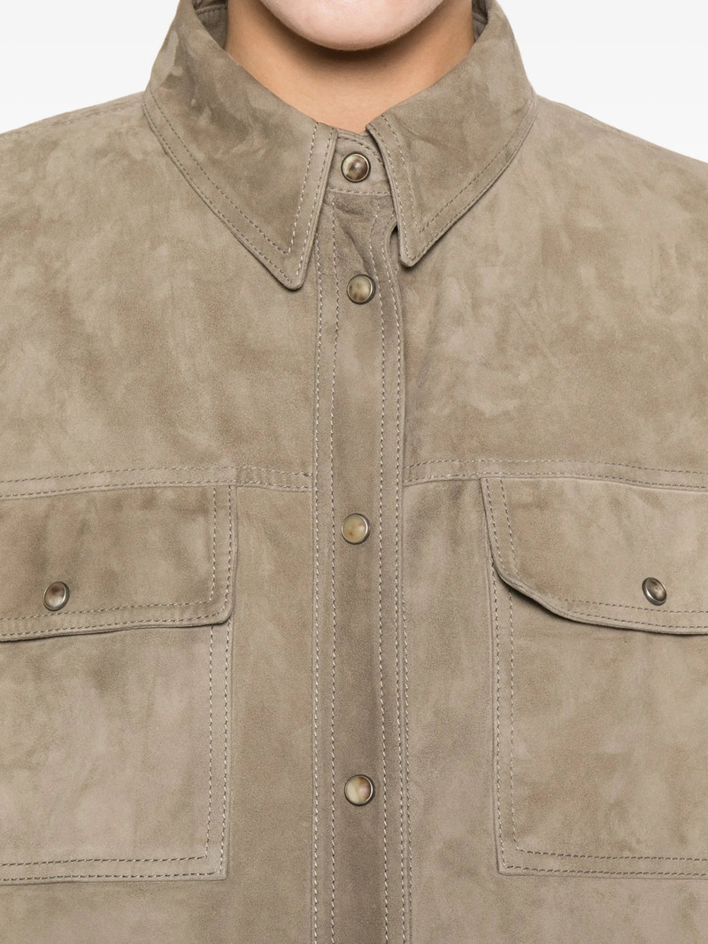 Brunello Cucinelli Pocket Leather Shirt 5