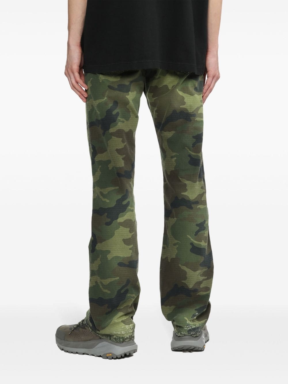 military print cotton trousers - 4