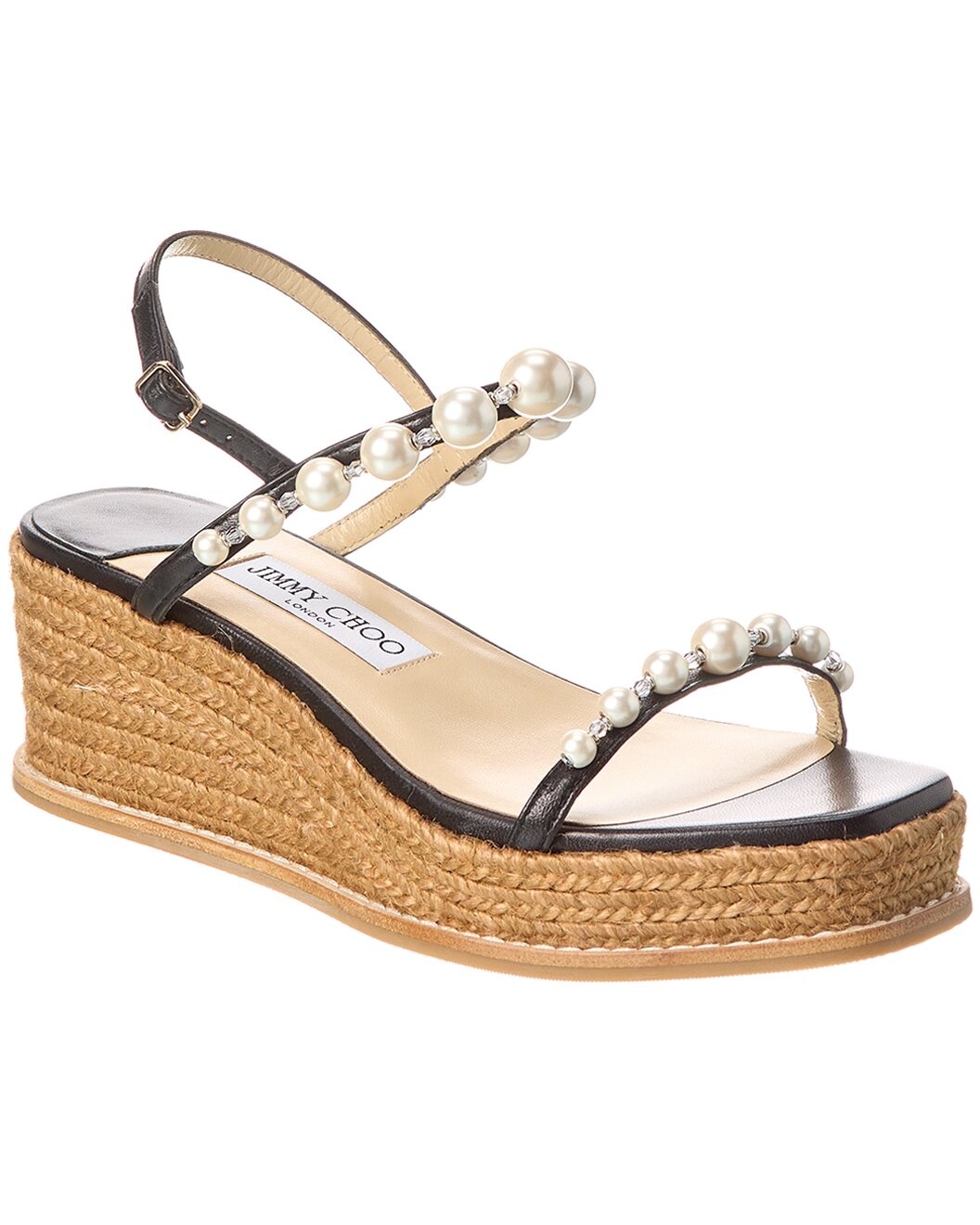 Jimmy Choo Amatuus 60 Leather Wedge Sandal - 1