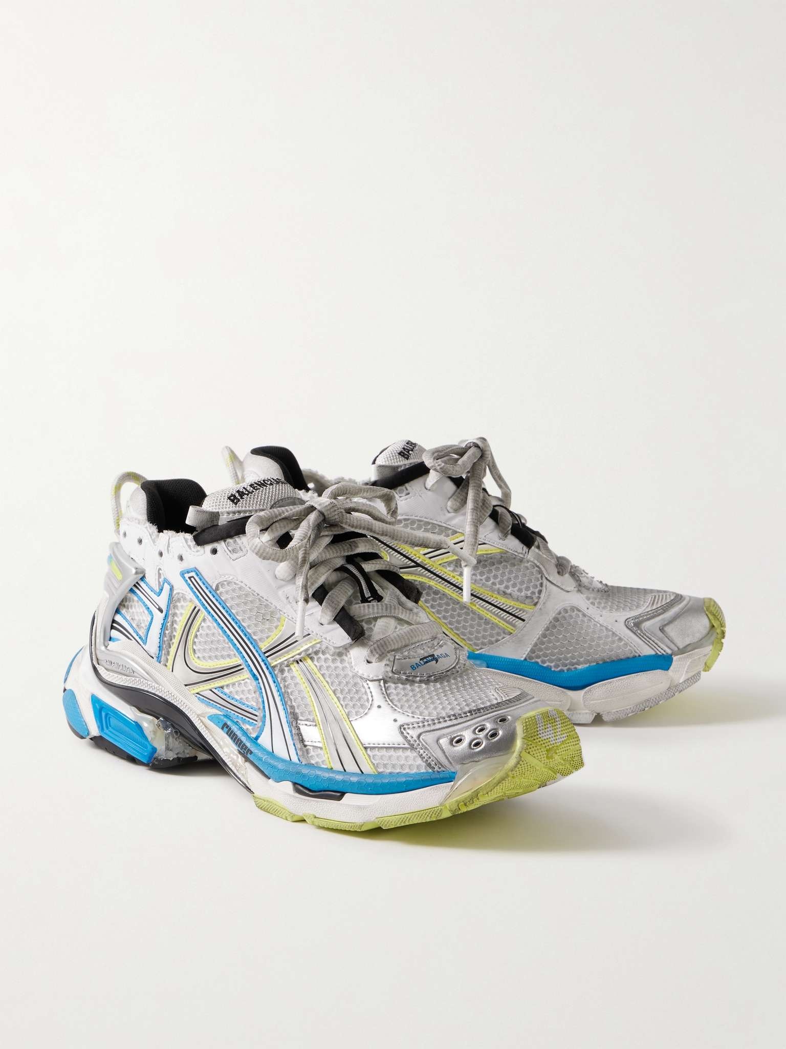 Runner Distressed Rubber and Mesh Sneakers - 4
