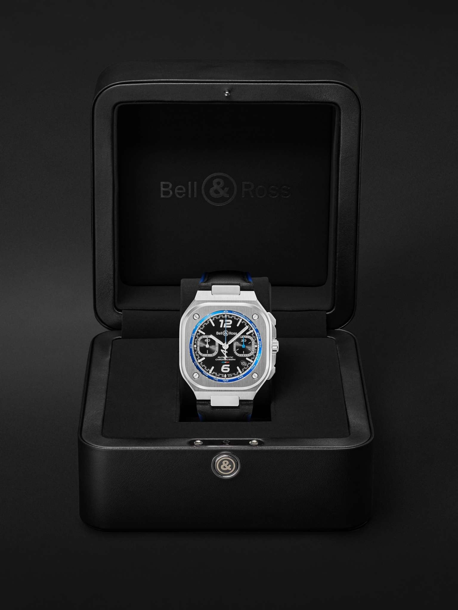 BR 05 Alpine Automatic Chronograph 42mm Stainless Steel and Leather Watch, Ref. No. BR05C-A523-ST/SC - 8