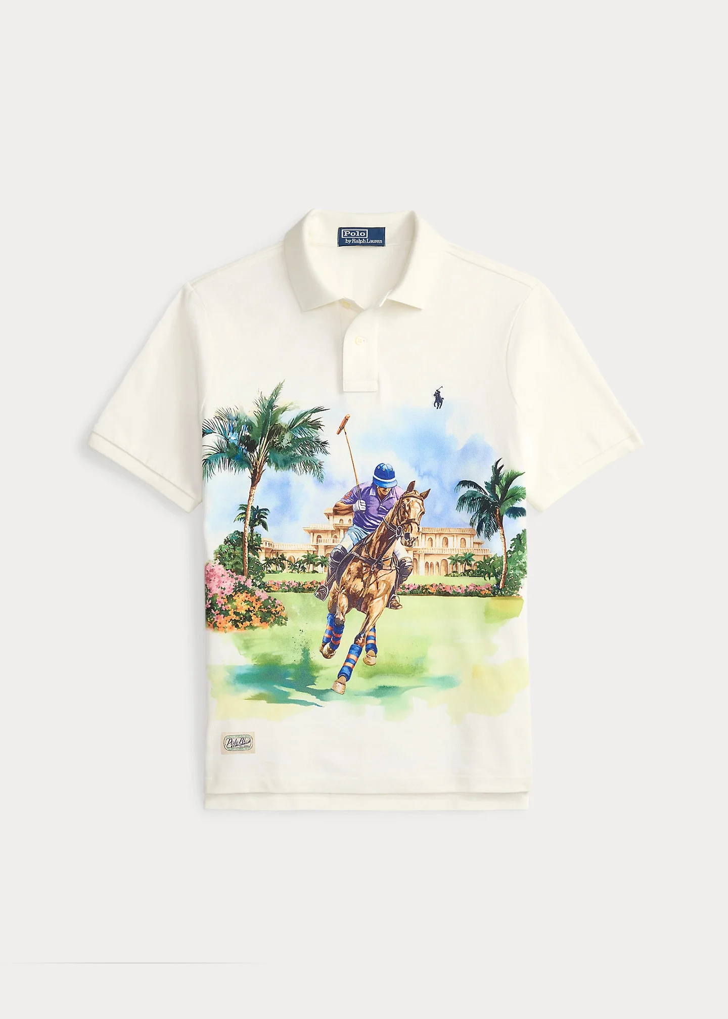 Classic Fit Mesh Graphic Polo Shirt - 1