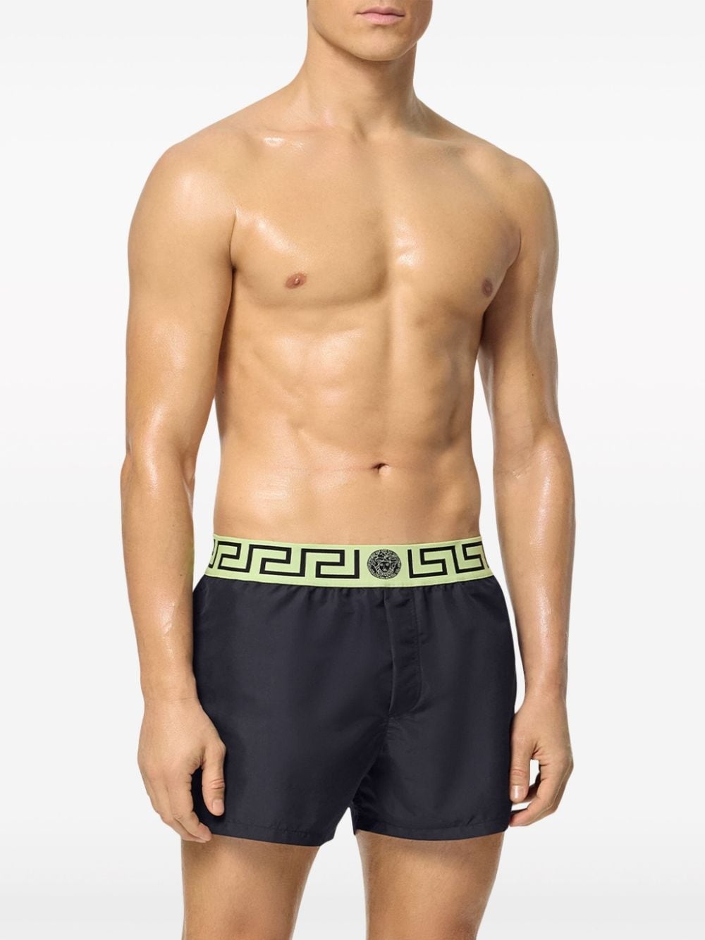 Greca-jacquard swim shorts - 3