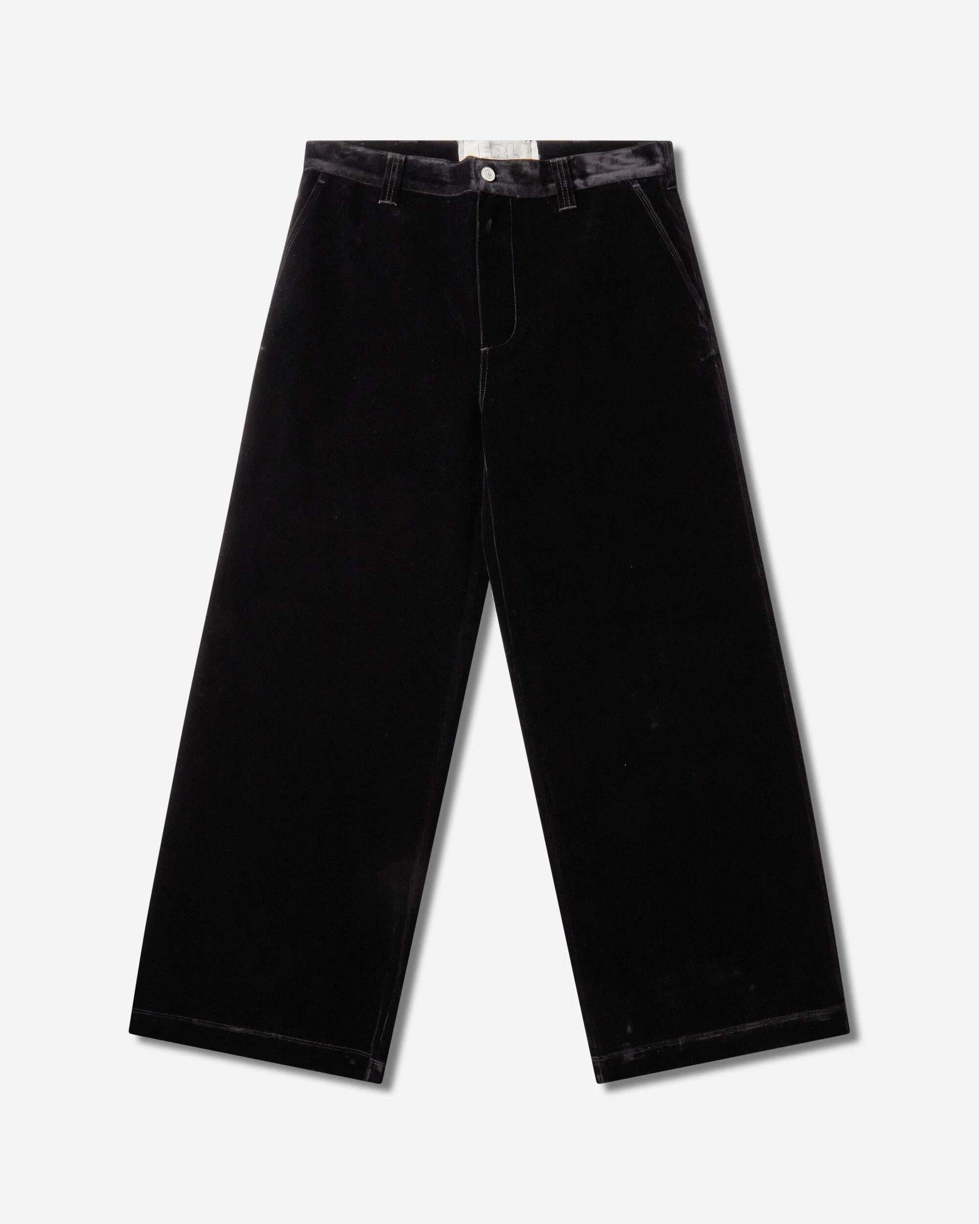 Flocked Denim Chino Pants Black - 1