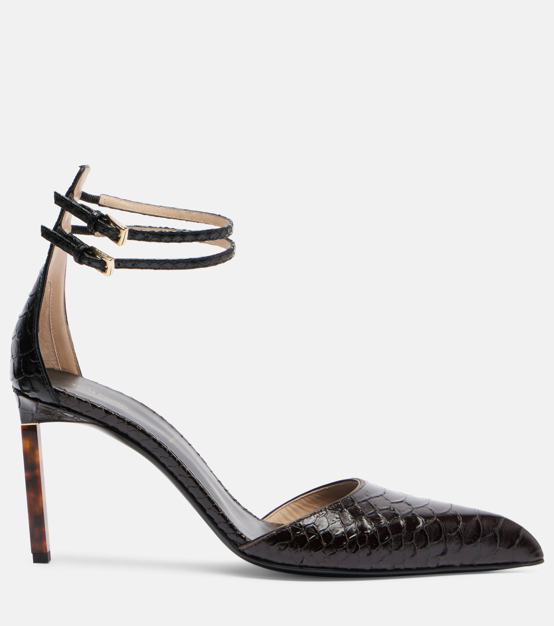 90 snake-effect leather pumps - 4