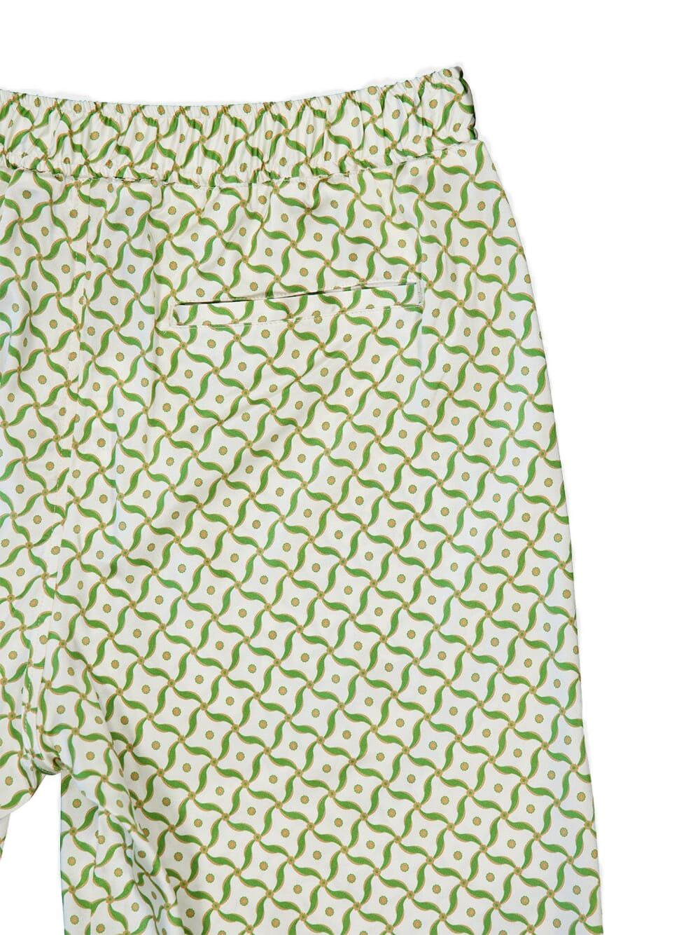lotus print silk shorts - 4