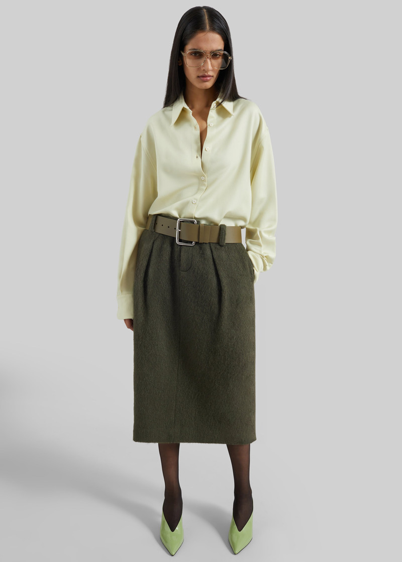 Marty Leather Belt - Army Green 4